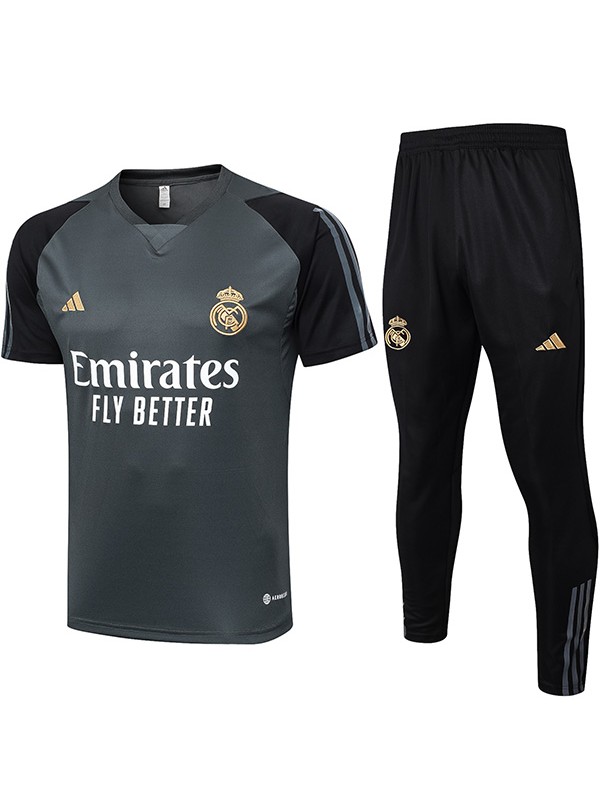 Real madrid training jersey soccer uniform men's sportswear darkgreen football tops sports vest 2023-2024